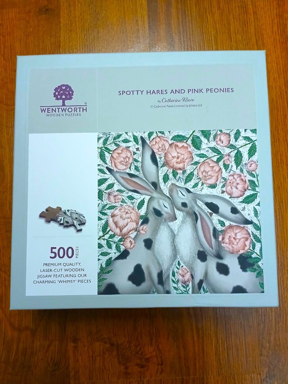 Wentworth "Spotty Hares and Pink Peonies" Jigsaw Puzzle, 500 Pieces